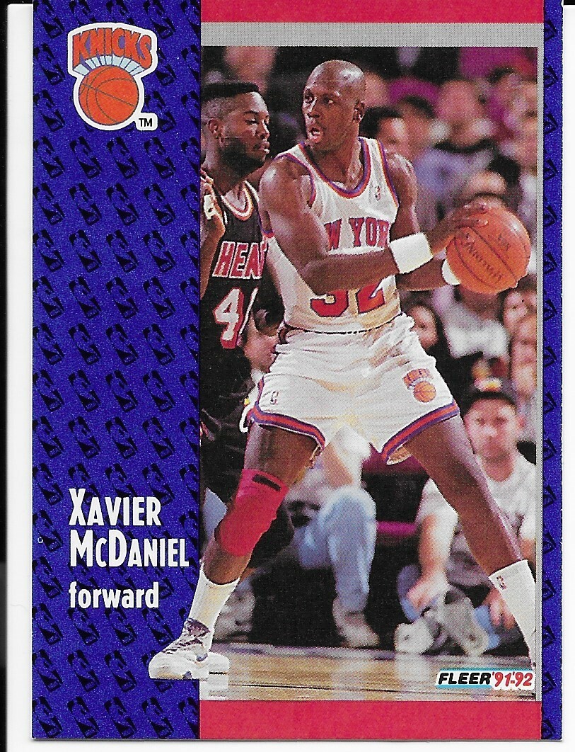 1991-92 Fleer New York Knicks Basketball Card #328 Xavier McDaniel