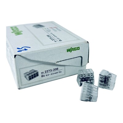 Wago terminals series 2273-208/50 PCs/8x0.5-2.5mm² Cu/connecting terminal 25