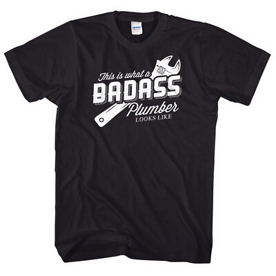 Badass Plumber T-Shirt Tshirt lustig Klempner T Shirt Oberteil Herren Geschenk für Ihn L199