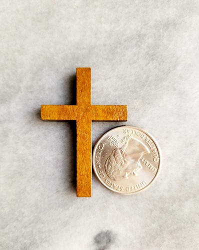 30 PCS Wooden Cross Pendants Small Wooden Cross with Hole - Afbeelding 4 van 5