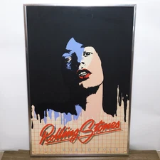 Vintage Rolling Stones 1981 World Tour Warhol Mick Jagger Framed Print 36x24