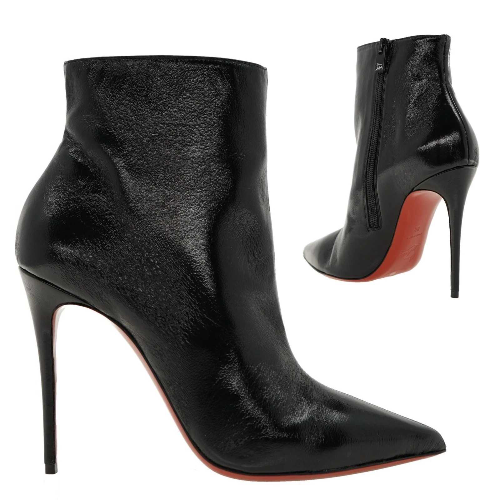 Christian Louboutin — Christian Louboutin So Kate Bootie 100 Black Naplack Leather Size 39 New