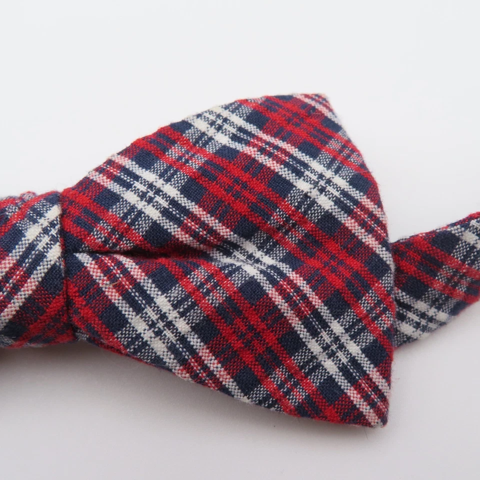 Pajarita Countess Mara Algodón Rojo Negro Cuadros 2.5" Ancho Preatada Formal Foto 2 de 4