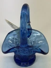 Vintage Fenton Blue  Miniature Mini  Basket