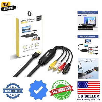 1080P, RCA to USB Capture Card, Video Capture - Convert VHS VCR Hi8 to Digita...