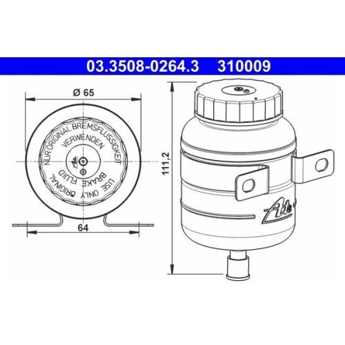 Ate 03.3508-0264.3 AusgleichsbehäLter BremsflüSsigkeit FüR Hanomag Magirus Deutz-image