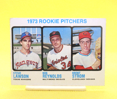 1973 Topps - High Number Brent Strom, Bob Rey #61 Rookie Card Lite Wrinkle