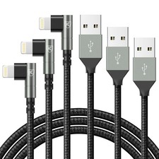 90 Degree iPhone Charger 6FT, Apple MFi Certified 3Pack Fast Charging Cable...