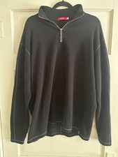 Agave Denim Black Quarter Zip Pullover Sweater Mock Neck Men's Size Extra Large