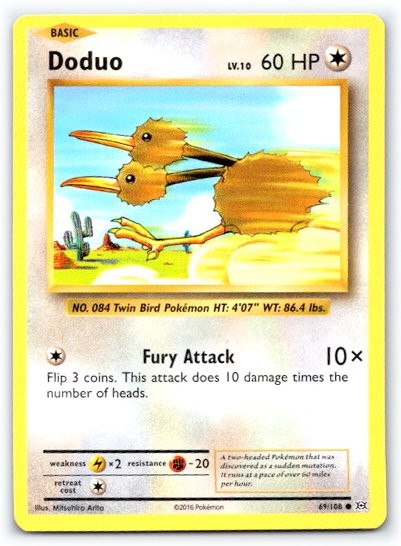 Doduo 69/108 ~ English Near Mint