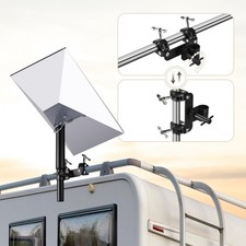 Gen 3 Starlink Mount for RV Ladder Roof Rack, Adjustable With Pipe Black