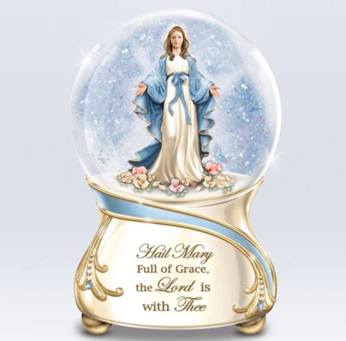 The Bradford Exchange Musical Blessed Mary Glitzerkugel spielt "Ave Maria" - Bild 6 von 6