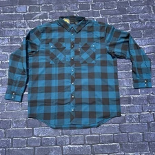 Truewerk Tech Flannel Shirt Long Sleeve XXL Blue Check +DWR Treated Work Shirt