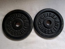 Lot of 2 Weider Barbell Standard 1" Size 5 lb Weight Plate Barbell plates