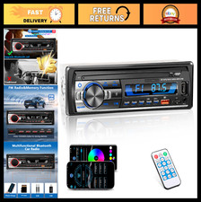 Bluetooth Single DIN Car Stereo Radio, 4X50W Audio, FM/USB/AUX/MP3, Handsfree, 7
