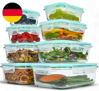 Uandu GlasbehäLter Mit Deckel, 16- Teilig, Borosilikatglas Mit Deckel, Meal Prep