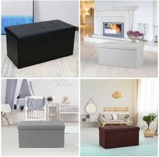2 in 1 Leather Ottoman Storage Box