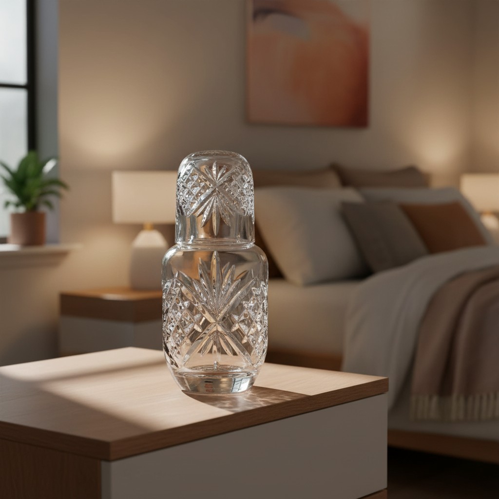 Beautiful Bedside Carafe with Elegant Design for Modern or Traditional Rooms