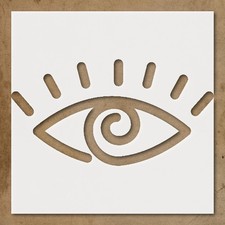 Eye Spiral Rays Minimalist Design Wall Art Reusable Stencil - StencilAir