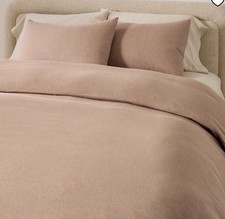 West Elm Queen Sz European Flax Linen Duvet cover Pink Sandstone Melange