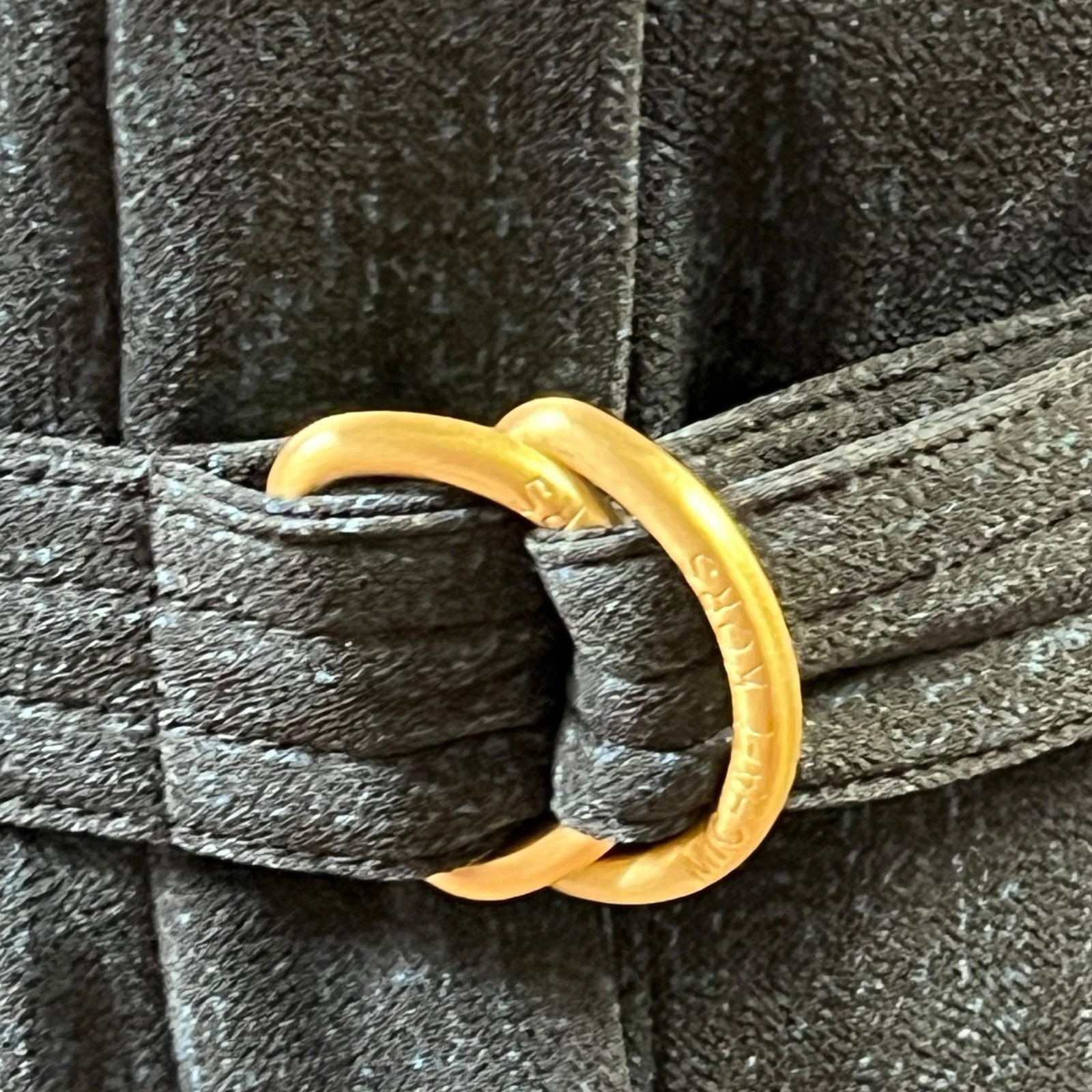 MICHAEL Michael Kors Camicia Abito Blu Maniche Lunghe Collo Mandarino Fibbia Oro M