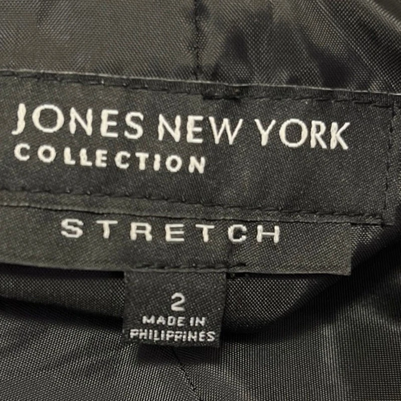 Chaqueta Blazer Abrigo Jones New York Gris Manga Larga Un Botón Cuello Muesca Talla 2 Foto 3 de 4