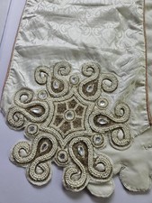 Vintage Pier 1 White Table Runner Beaded And ...