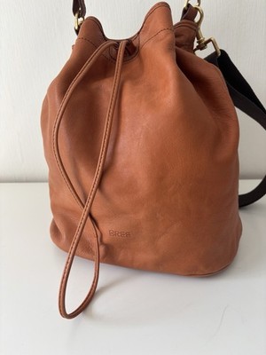BREE Beutel Handtasche Cognac Naturleder Oval Bag Crossbag