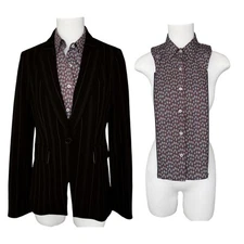 NWT Brunne DICKEY Compatible with Veronica Beard Blazer Button Down Shirt 00-14