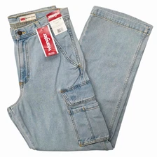 Wrangler #11949 NEW Men's 100% Cotton Relaxed Straight Cargo Jeans