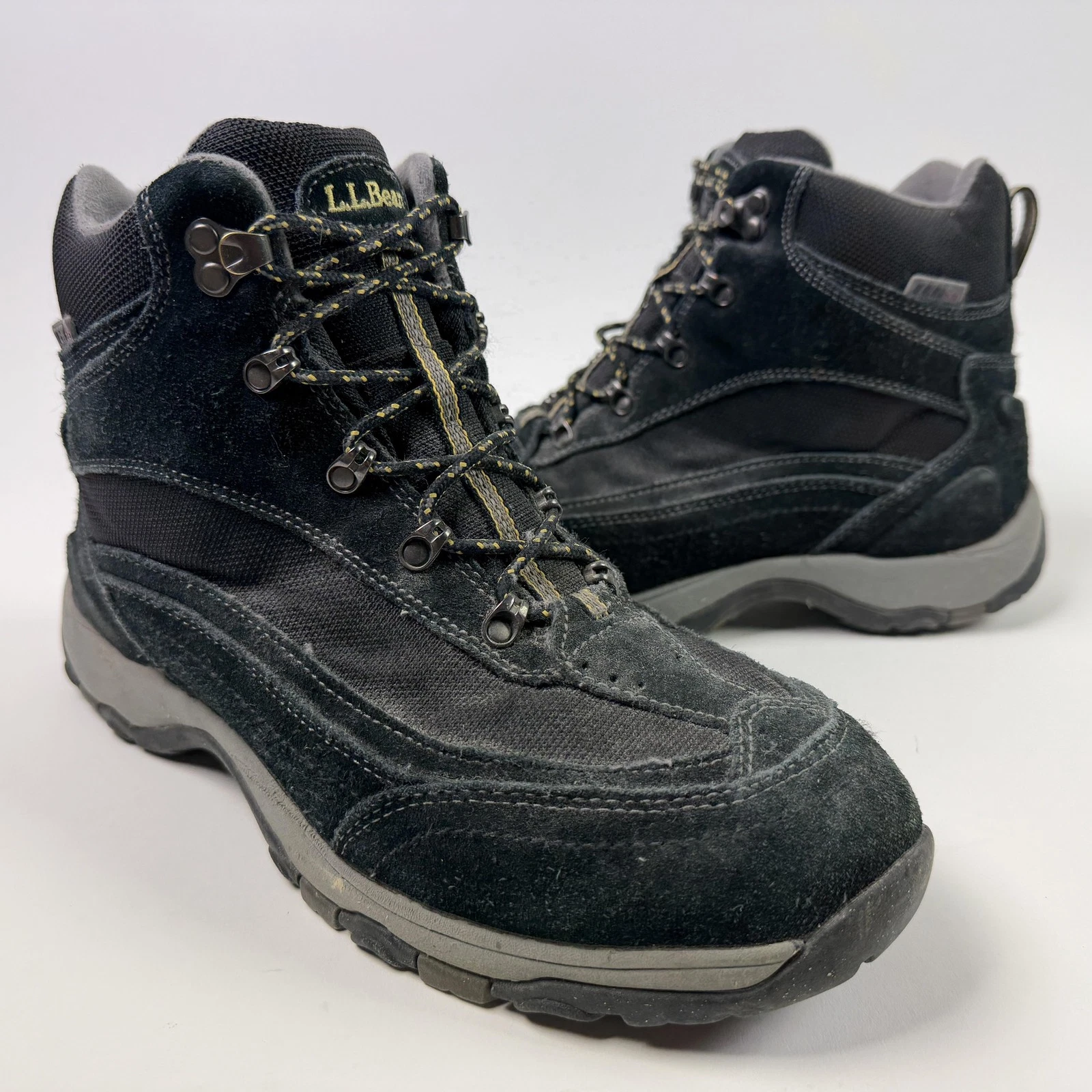 L.L. Bean Boots Mens Size 9.5 Black Suede Insulated Snow Hiking Primaloft