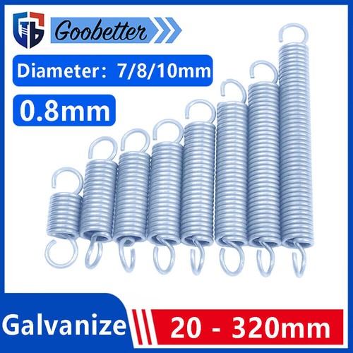 Muelles de gancho galvanizado de 0,8 mm extensión de acero 20 mm - 320 mm longitud de resorte de tensión - Imagen 2 de 18