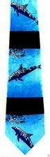 Dolphin Swim Mens Necktie Bottlenose Blue Ocean Sea Mammal Animal Gift Tie