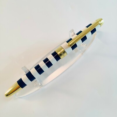 NEW kate spade New York Ballpoint Pen Metal, Stripes Navy Gold with Box 