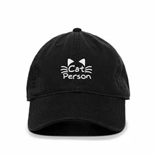 Cat Person Baseball Cap Embroidered Cotton Adjustable Dad Hat