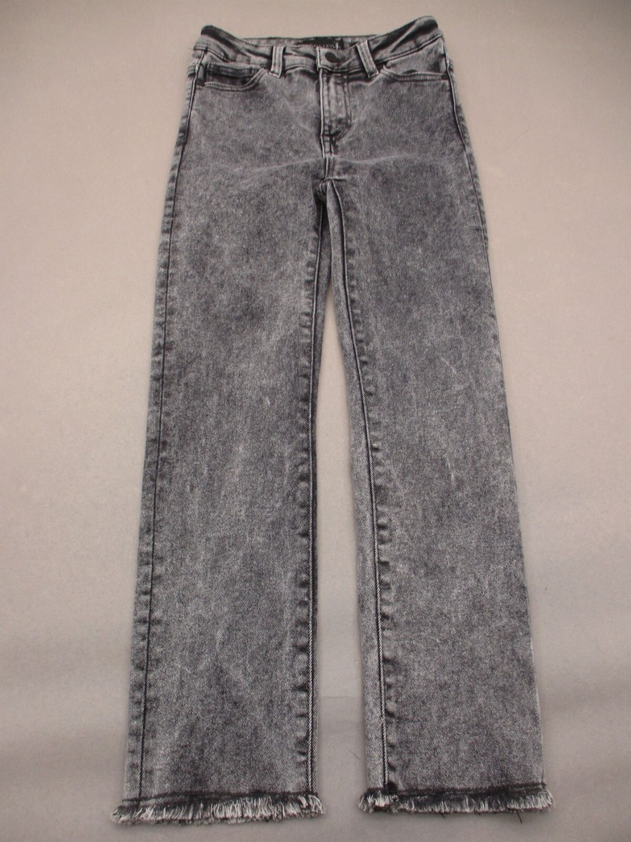 KENDALL+KYLIE Size 25 Womens Gray Cotton Blend Stretch Fringe