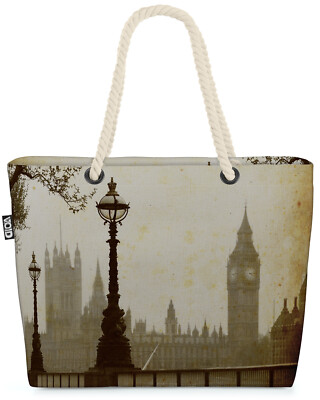 Retro Big Ben Parliament Beach Bag London England Britain Großbritannien Verein
