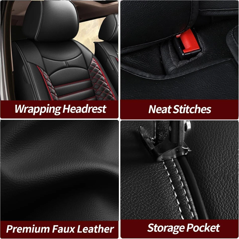 Car PU Leather Front Row Cushion Pad 2 Seat Covers For Toyota Prius C 2012-2021 Foto 4 de 4