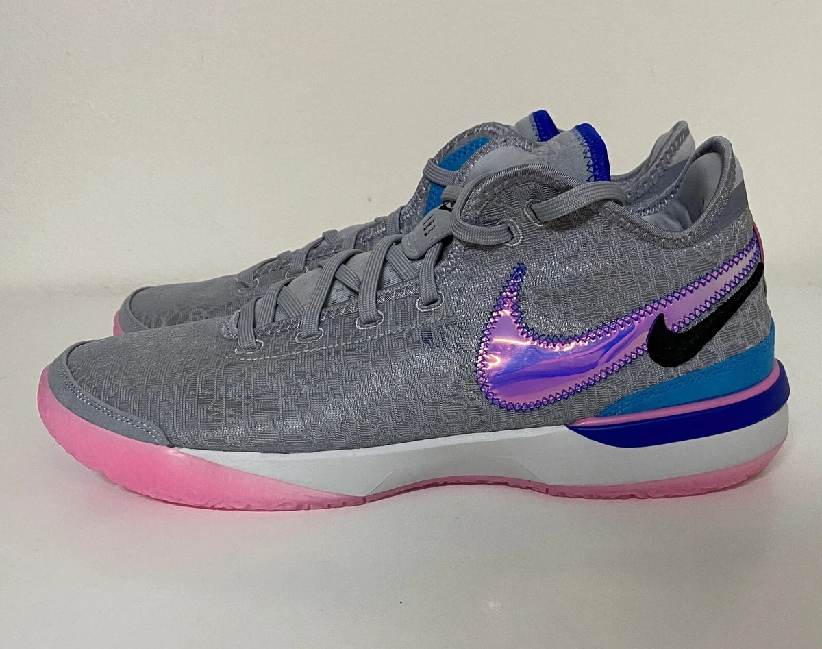Pink and grey lebrons sale