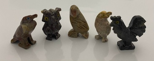 Paquete de 5 Estatuillas de Piedra Tallada a Mano Animal Buena Suerte Gato Delfín Perro Lindo Insecto - Imagen 3 de 20