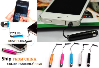 2in1 Mini STYLUS DUST PLUG Capacitive Touch Screen Pen iPad iPhone Samsung stylo
