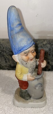 Vtg Brinns  Butter Churn  Gnome Ceramic Figurine - Taiwan