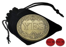 Texas Hold'em Poker Card Guard "Yes No" + All-In Buttons Lammers w/Pouch Bundle