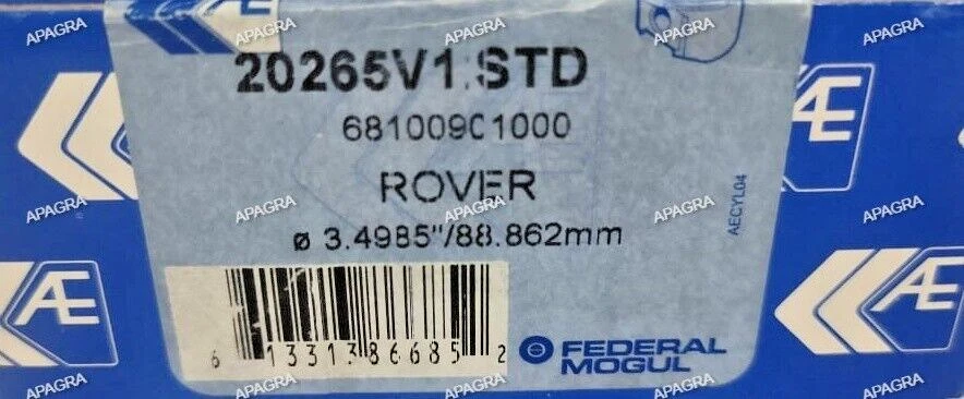 Conjunto de pistón 8 Cyl X AE. 20265V1 STD 88,862 MM se adapta a Land Rover Range Rover V8 3500 Foto 3 de 4