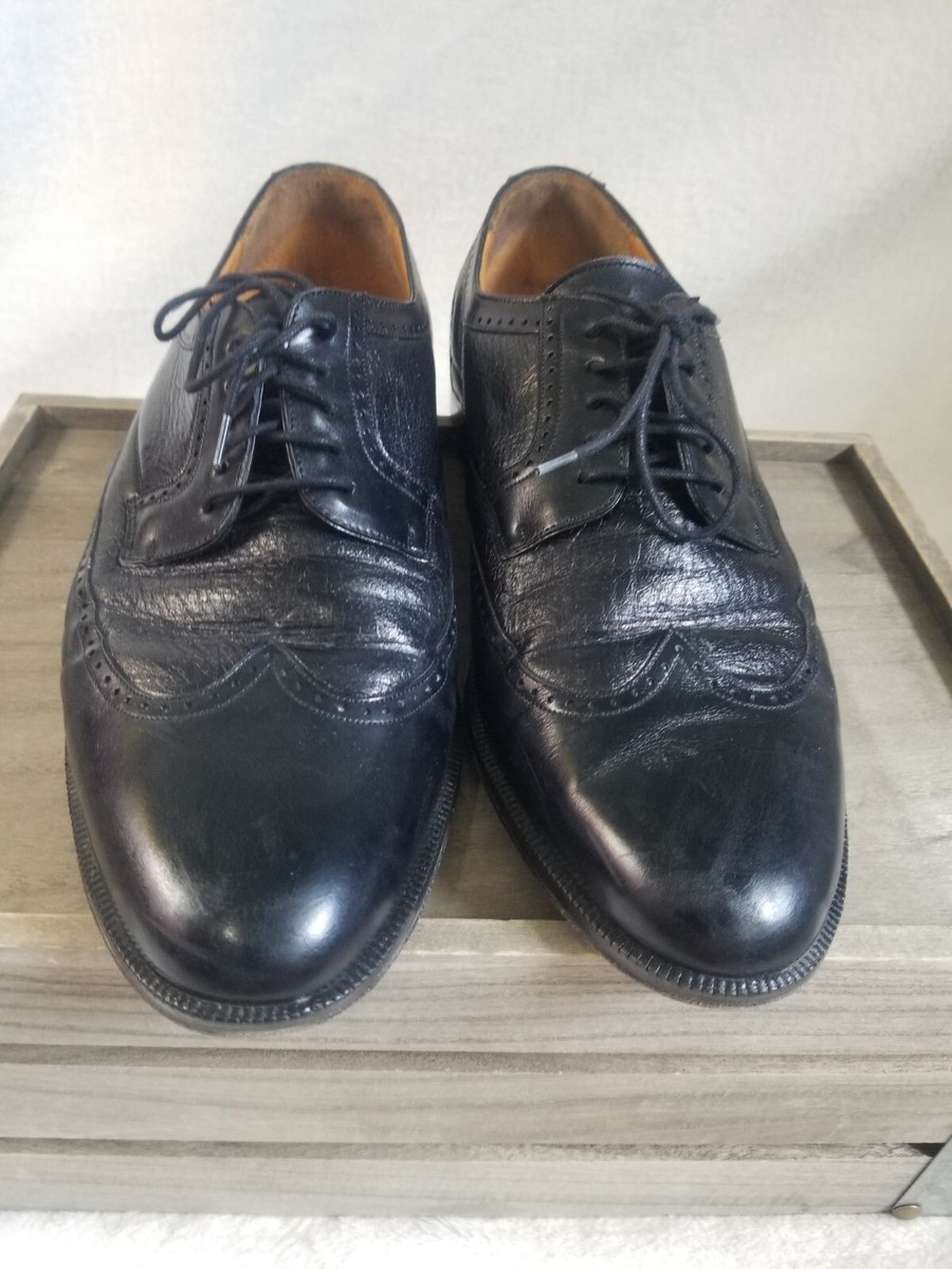Vintage Mezlan Black Unique Derby Dress Leather Shoes Worn  display picture 2