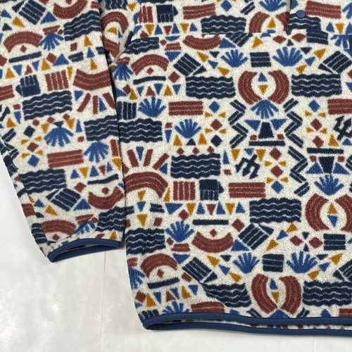 Patagonia Jacket Mens Medium Blue Protected Peaks Synchilla Snap T Fleece Aztec - Picture 5 of 14