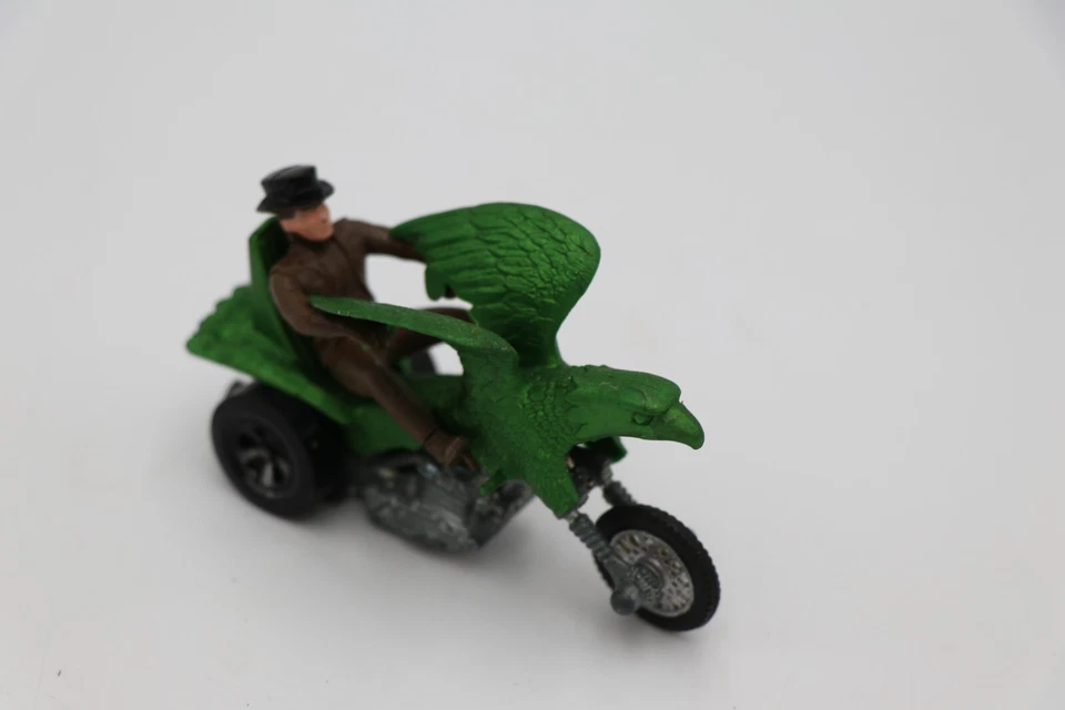 Hot Wheels Rrrumblers Bold Eagle verde con sombrero marrón oscuro jinete RARO Foto 3 de 4