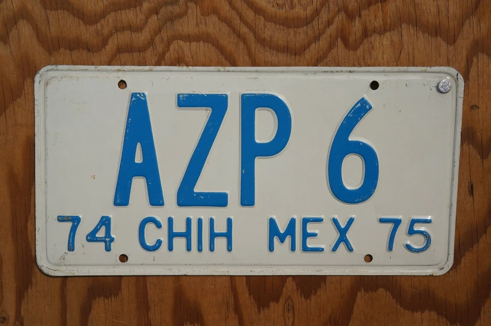 1974 1975 Chihuahua MEXICO License Plate # AZP 6 - Image 3 of 3