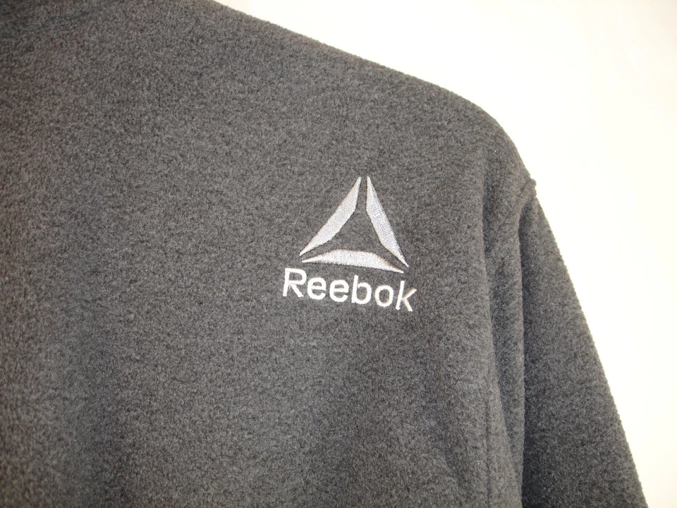 Chaqueta deportiva Reebok para hombre XL cuarto cremallera manga larga gris polar claro Foto 4 de 4