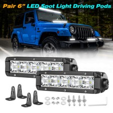 Para Jeep JK Par 6 pulgadas Delgado Una Fila Barra de Luz LED Conducción Offroad Punto 4x4 7"